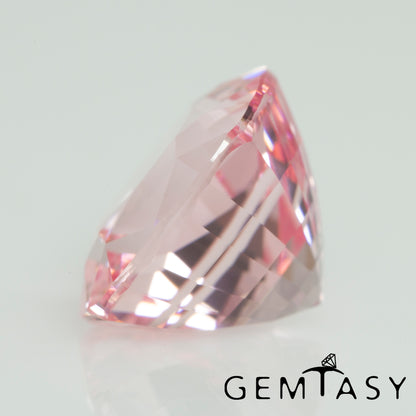 Cut stone - Sapphire Pink light Czochralski (Pulled) lab grown, facet Cushion 9x9mm 4.55ct