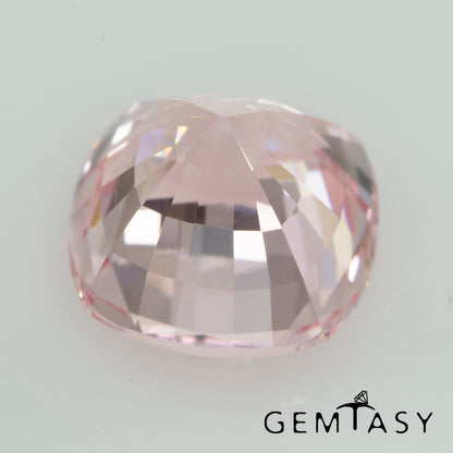 Cut stone - Sapphire Pink light Czochralski (Pulled) lab grown, facet Cushion 9x9mm 4.55ct