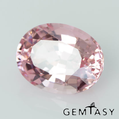 Cut stone - Sapphire Pink light Czochralski (Pulled) lab grown, facet Oval 13x10mm 8.16ct