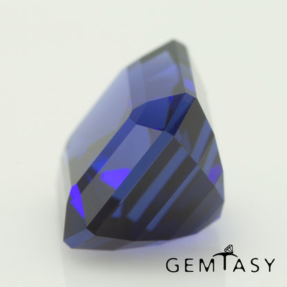 Cut stone - Sapphire Royal Blue dark Czochralski (Pulled) lab grown, facet Octagon 10x8mm 5.22ct