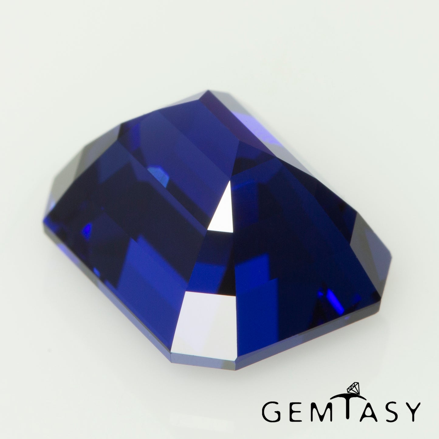 Pierre taillée - Saphir Bleu Royal foncé Czochralski (Tiré) cultivé en laboratoire, facette Octogone 10x8mm 5,22ct