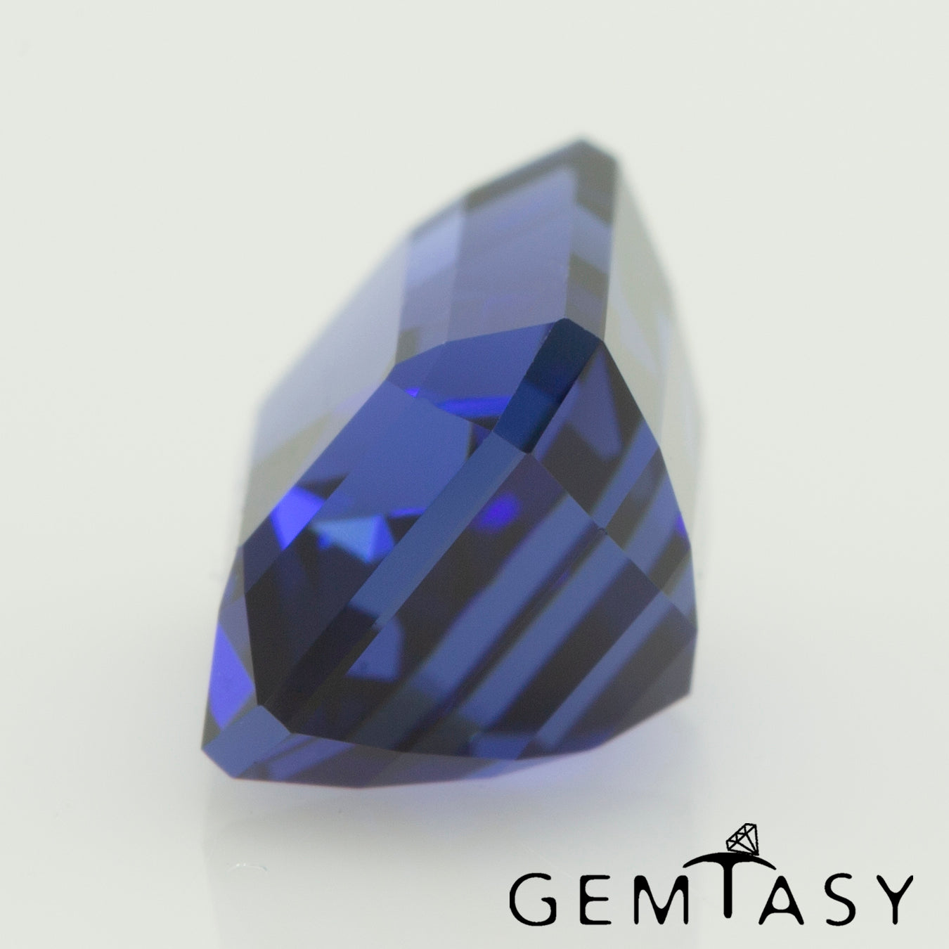 Cut stone - Sapphire Royal Blue dark Czochralski (Pulled) lab grown, facet Octagon 8x6mm 2.15-2.48ct