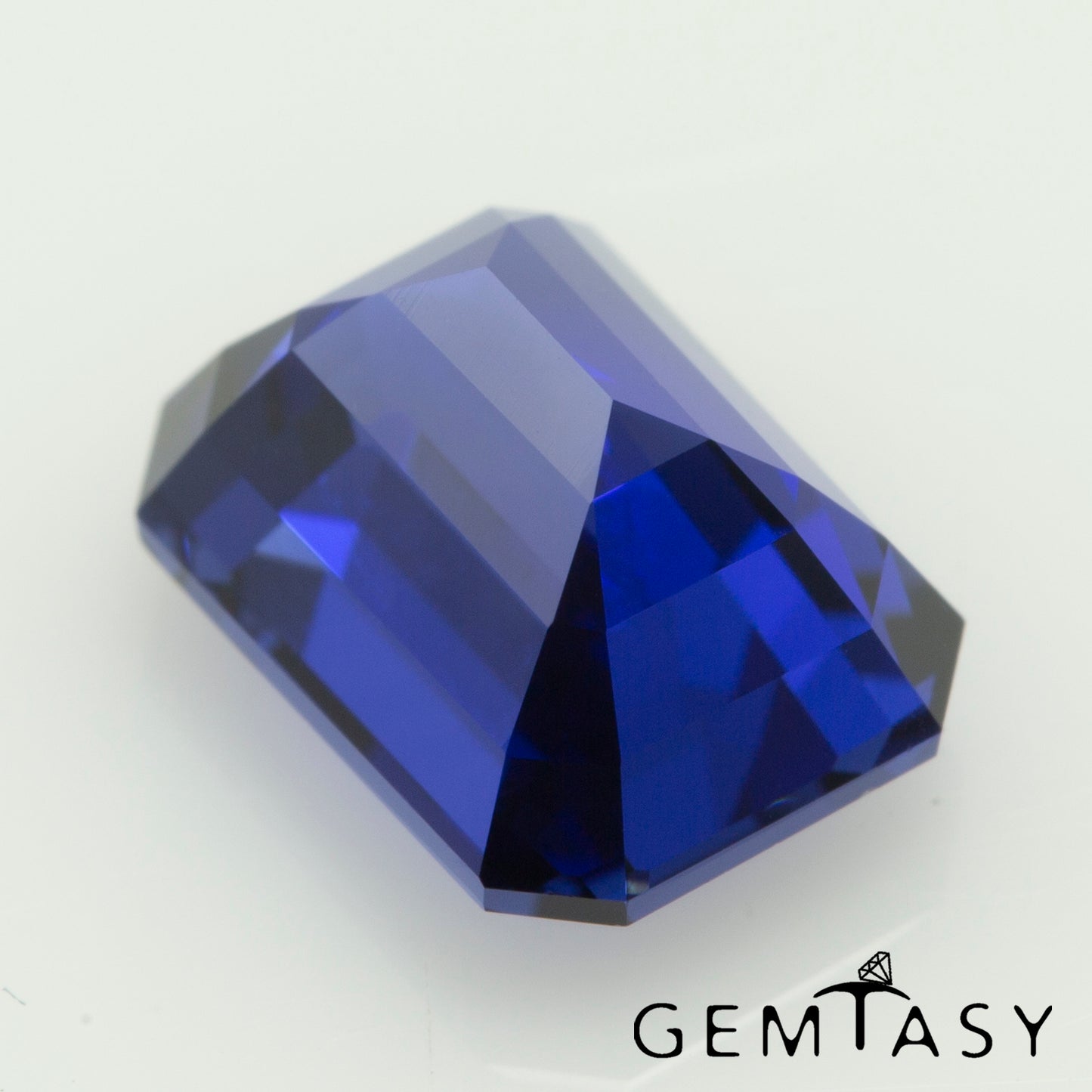 Cut stone - Sapphire Royal Blue dark Czochralski (Pulled) lab grown, facet Octagon 8x6mm 2.15-2.48ct