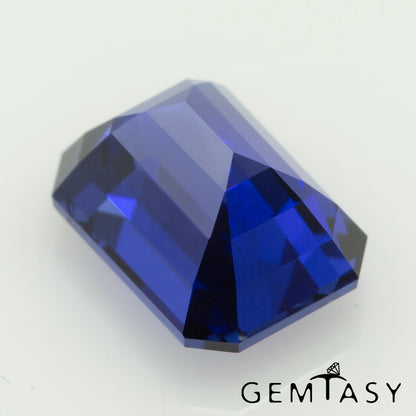 Cut stone - Sapphire Royal Blue dark Czochralski (Pulled) lab grown, facet Octagon 8x6mm 2.15-2.48ct