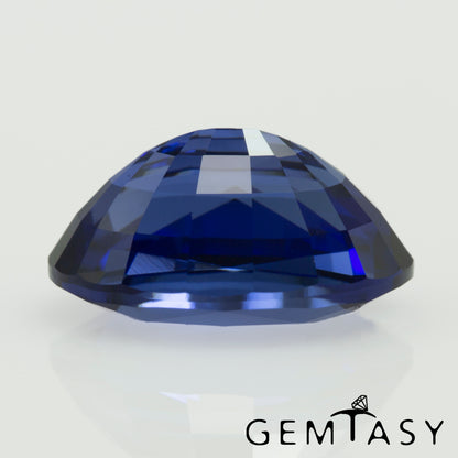 Cut stone - Sapphire Royal Blue Czochralski (Pulled) lab grown, facet Oval 11.5x8.5mm 5.14ct