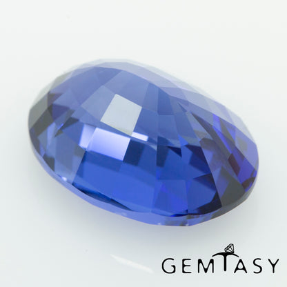 Cut stone - Sapphire Royal Blue Czochralski (Pulled) lab grown, facet Oval 11.5x8.5mm 5.14ct