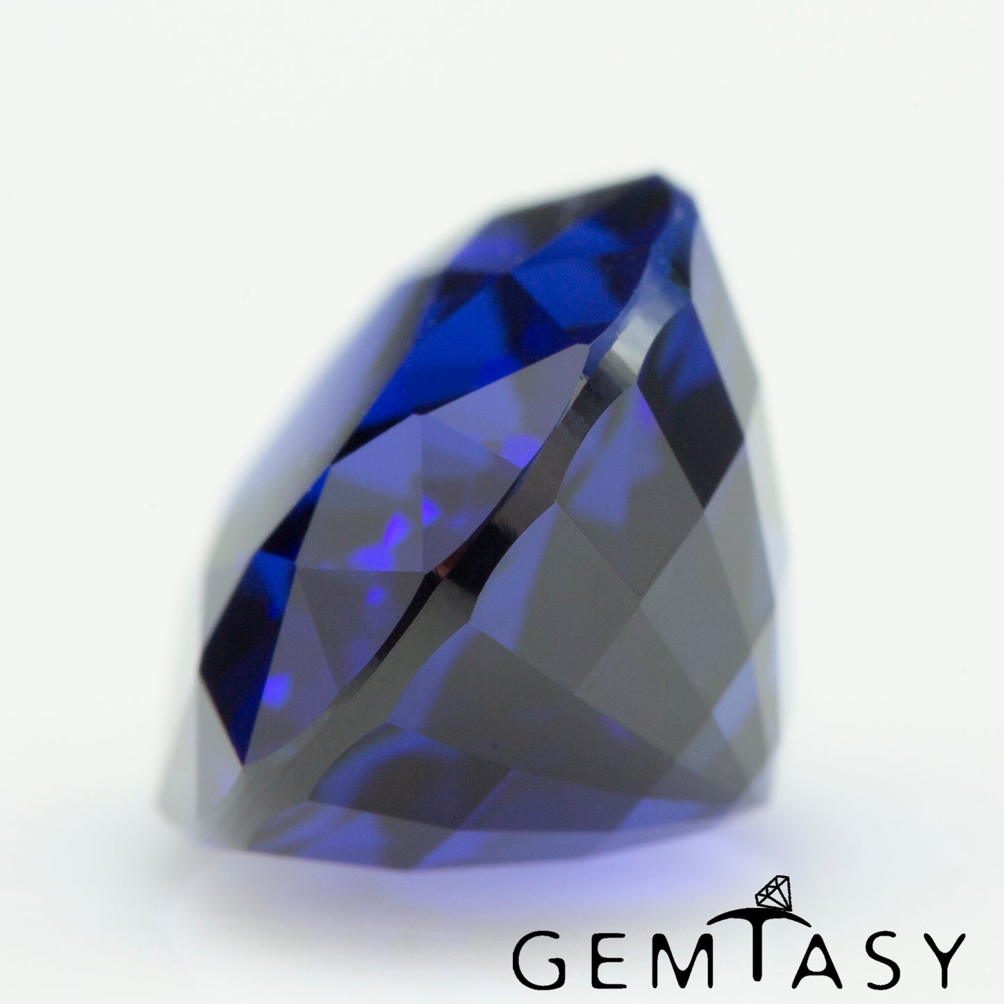 Cut stone - Sapphire Royal Blue Czochralski (Pulled) lab grown, facet Oval 14x10mm 9.07ct