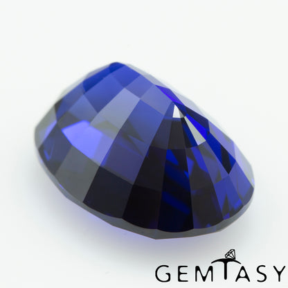 Cut stone - Sapphire Royal Blue Czochralski (Pulled) lab grown, facet Oval 14x10mm 9.07ct