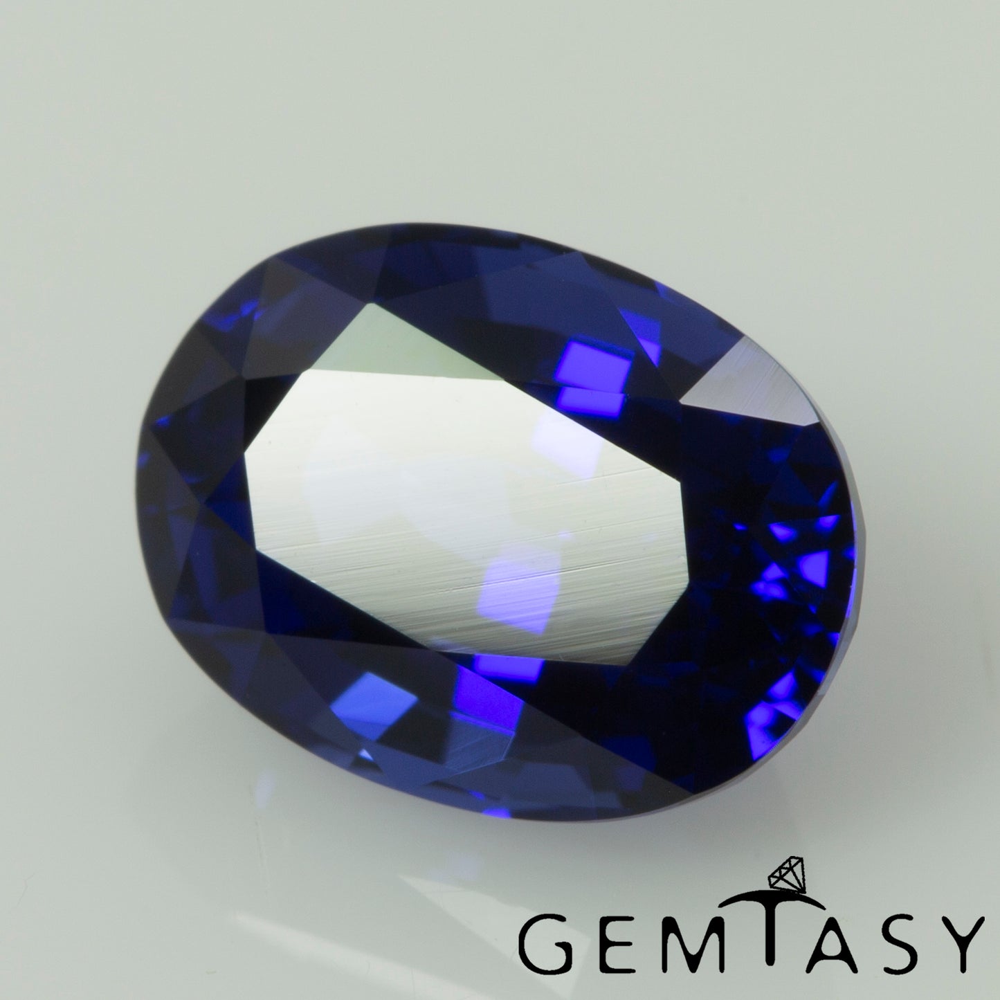 Cut stone - Sapphire Royal Blue Czochralski (Pulled) lab grown, facet Oval 8x6mm 1.84-2.02ct