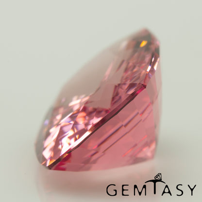 Cut stone - Sapphire Padparadscha Czochralski (Pulled) lab grown, facet Cushion 16x12mm 12.59ct