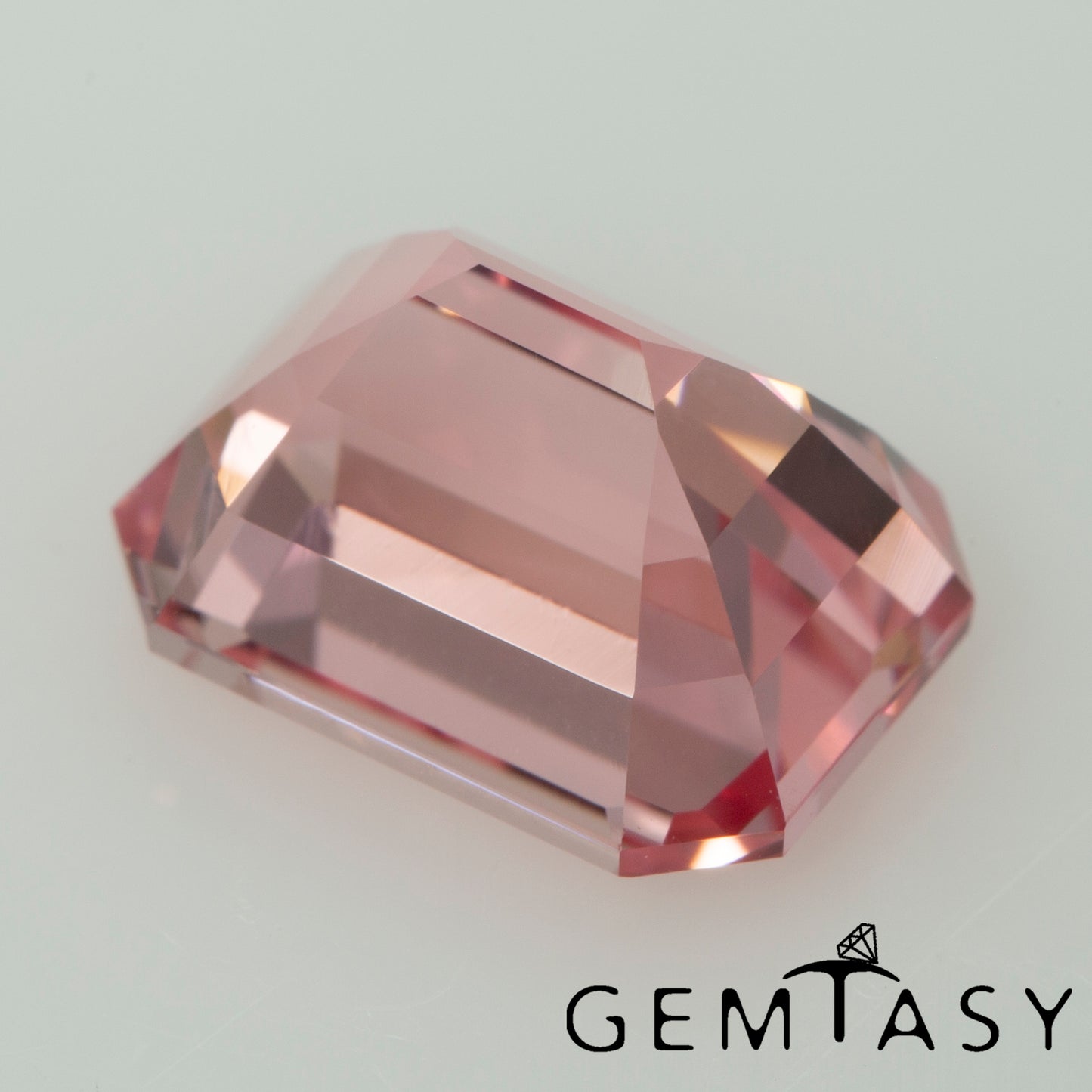 Cut stone - Sapphire Padparadscha Czochralski (Pulled) lab grown, facet Octagon 8x6mm 1.97-2.43ct