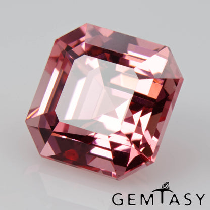 Piedra tallada - Zafiro Padparadscha Czochralski (Extraído) cultivado en laboratorio, facetado Octágono 8x8mm 3,21-3,64ct