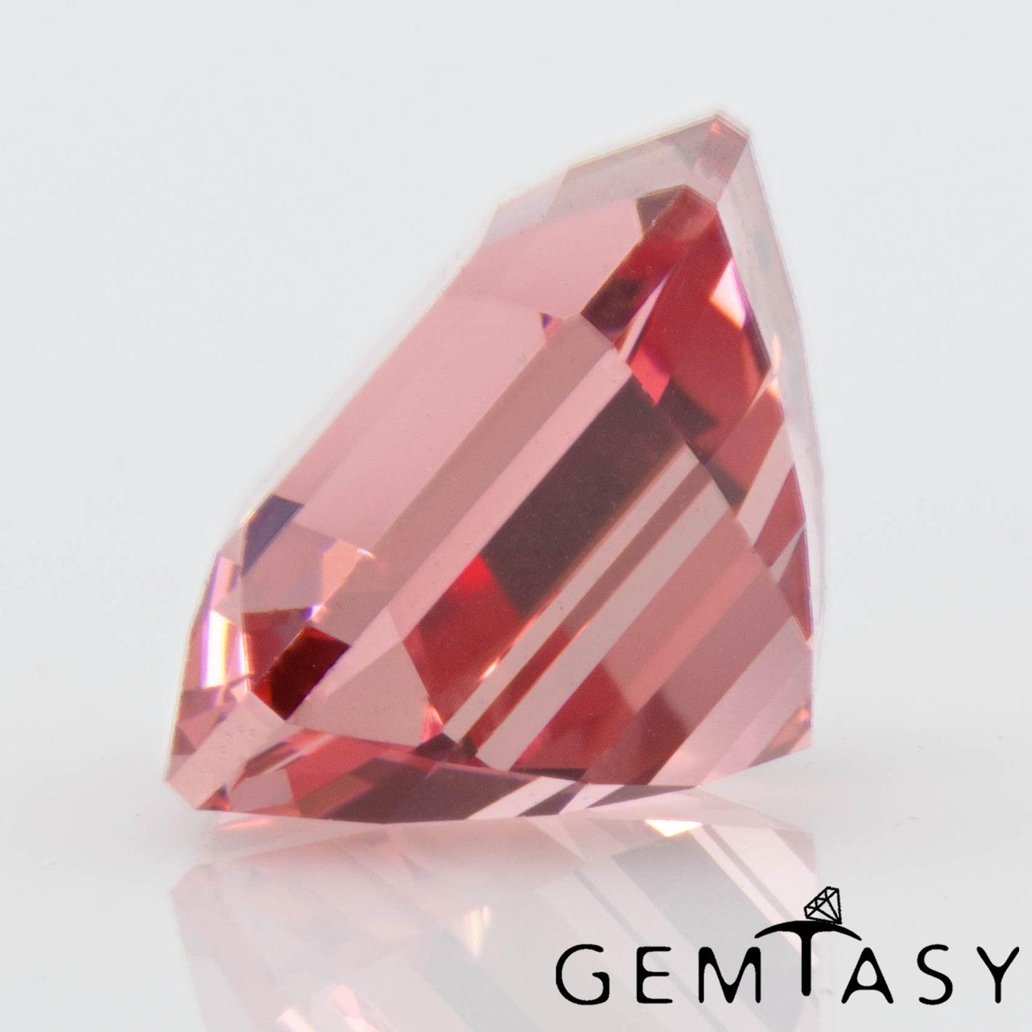 Piedra tallada - Zafiro Padparadscha Czochralski (Extraído) cultivado en laboratorio, facetado Octágono 8x8mm 3,21-3,64ct