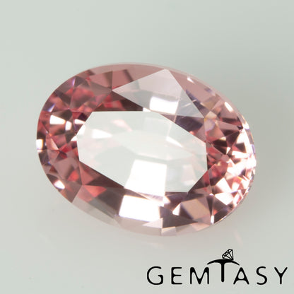 Cut stone - Sapphire Padparadscha Czochralski (Pulled) lab grown, facet Oval 8x6mm 1.73-1.91ct