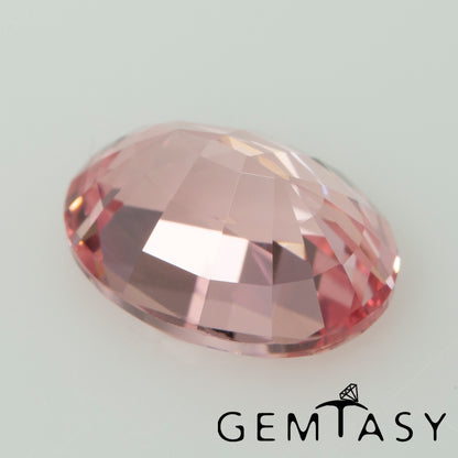 Cut stone - Sapphire Padparadscha Czochralski (Pulled) lab grown, facet Oval 8x6mm 1.73-1.91ct