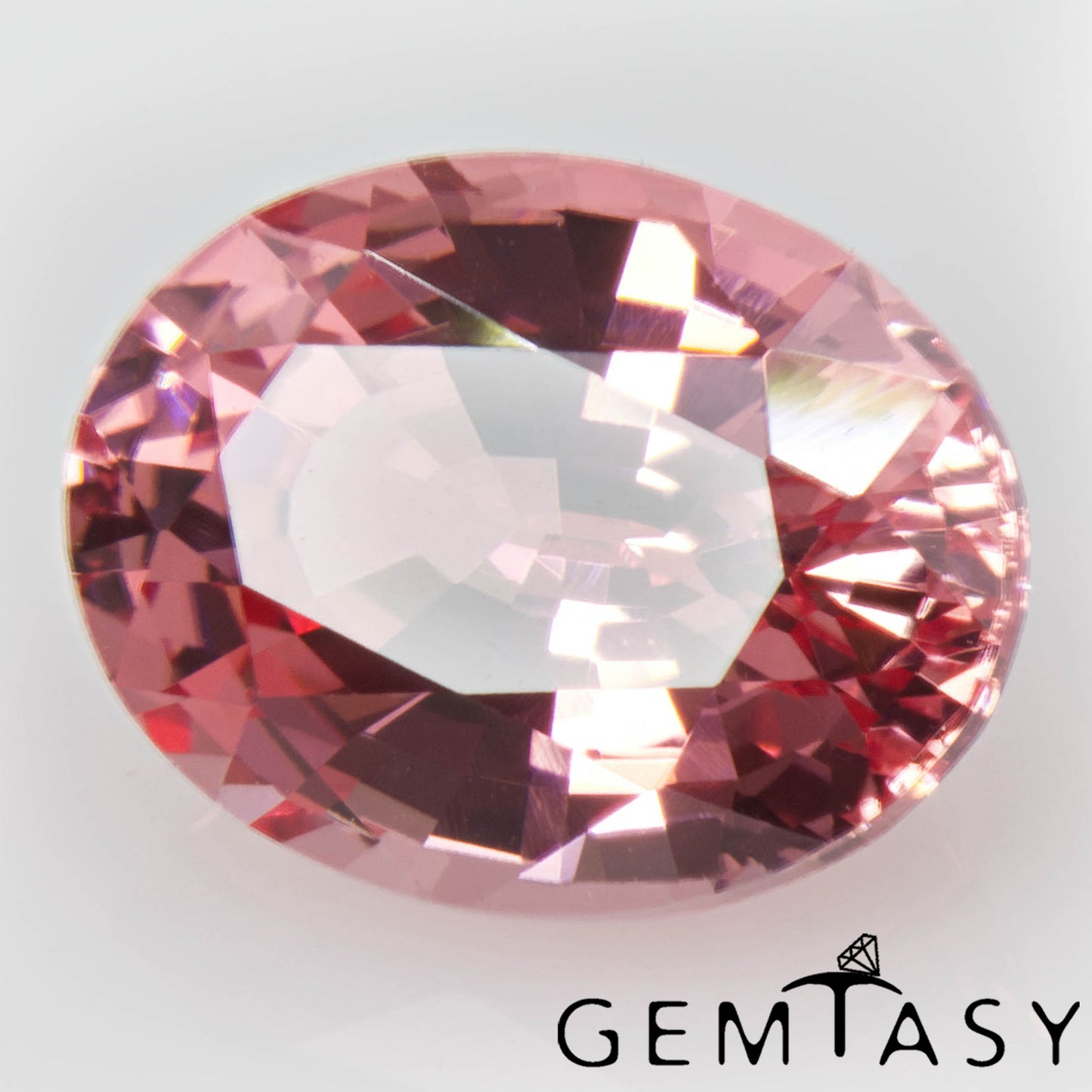 Piedra tallada - Zafiro Padparadscha Czochralski (Extraído) cultivado en laboratorio, facetado Ovalada 9x7mm 2,48-2,79 ct