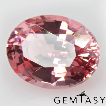 Piedra tallada - Zafiro Padparadscha Czochralski (Extraído) cultivado en laboratorio, facetado Ovalada 9x7mm 2,48-2,79 ct