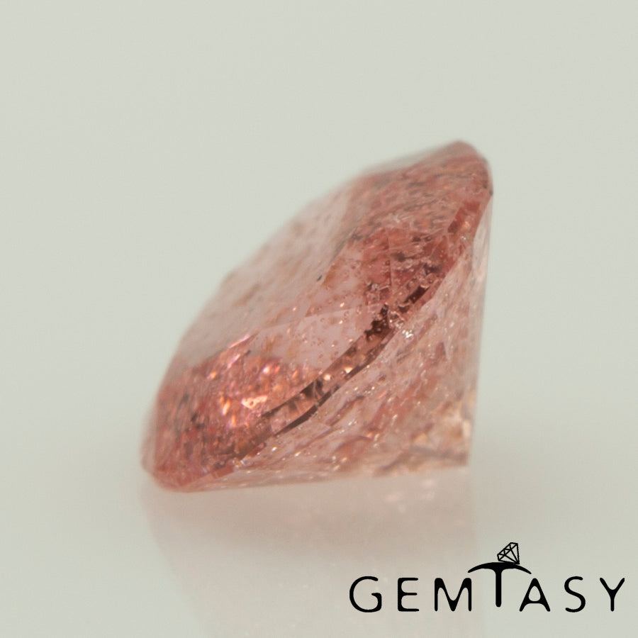 Pierre taillée - Saphir Padparadscha Czochralski (Tiré) cultivé en laboratoire, facette Rond 5mm 0,45-0,55ct