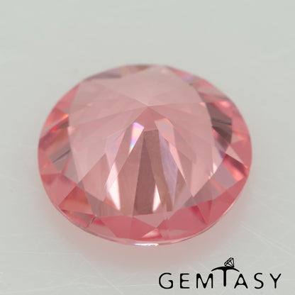 Cut stone - Sapphire Padparadscha Czochralski (Pulled) lab grown, facet Round 8mm 1.78ct