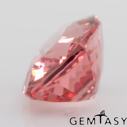 Cut stone - Sapphire Padparadscha Czochralski (Pulled) lab grown, facet Cushion 8x6mm 1.73-1.86ct