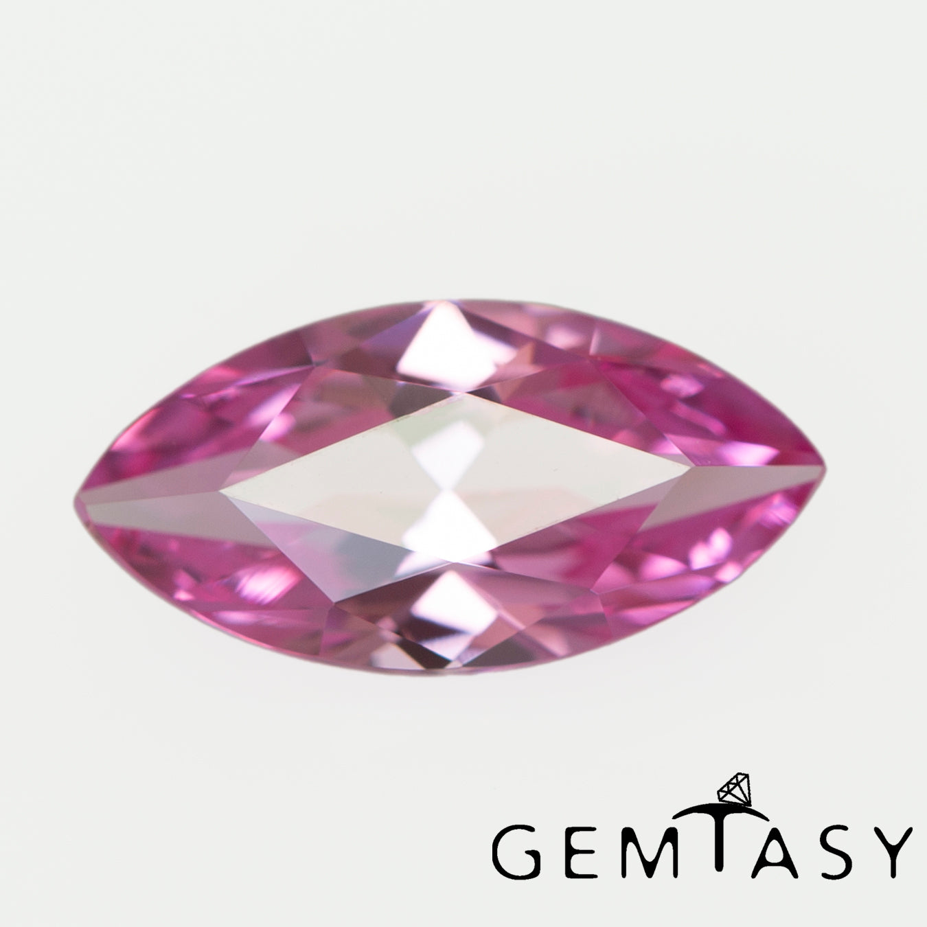 Cut stone - Sapphire Pink Czochralski (Pulled) lab grown, facet Marquise 10x5mm 1.37ct