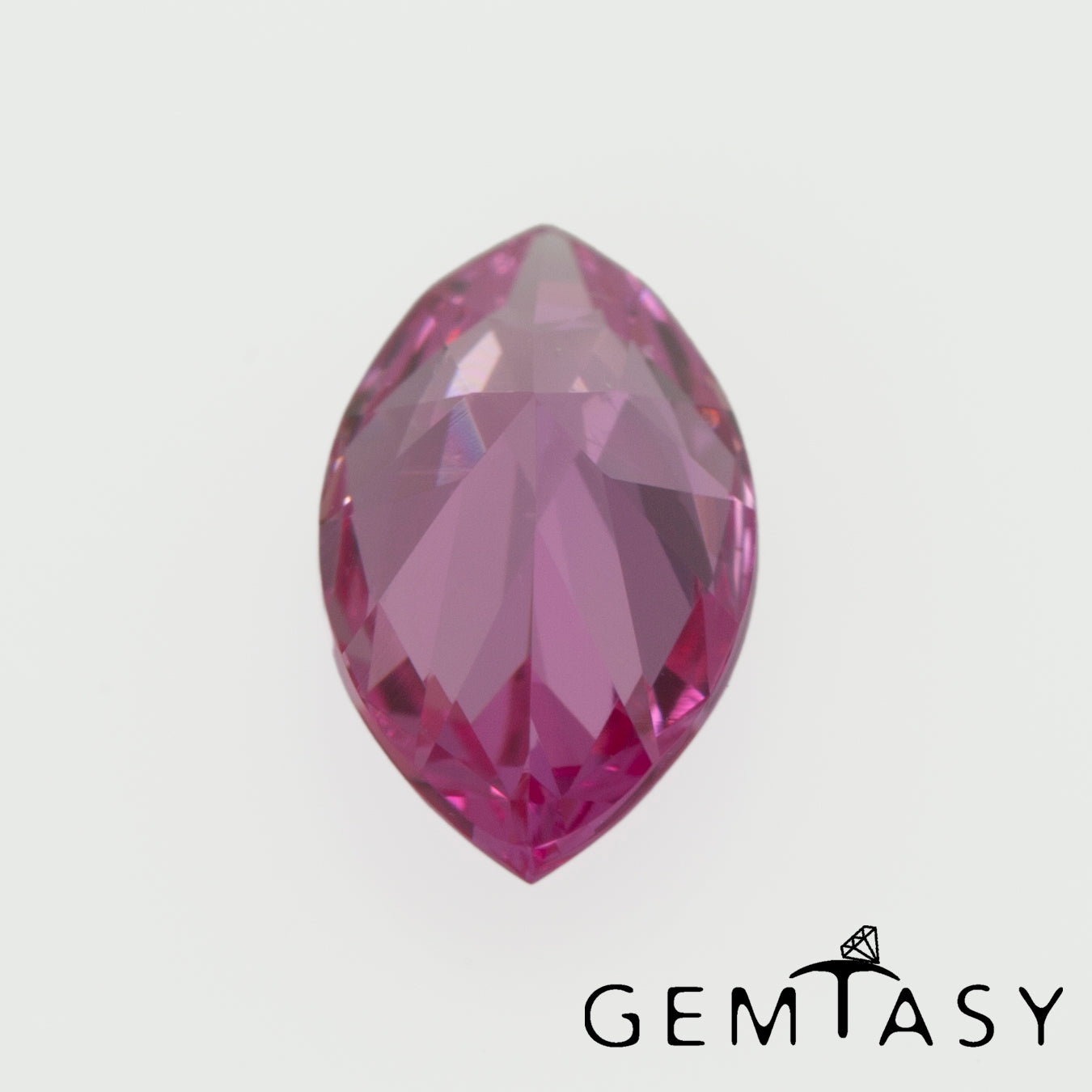 Cut stone - Sapphire Pink Czochralski (Pulled) lab grown, facet Marquise 10x5mm 1.37ct