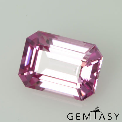 Cut stone - Sapphire Pink Czochralski (Pulled) lab grown, facet Octagon 7x5mm 1.12-1.39ct