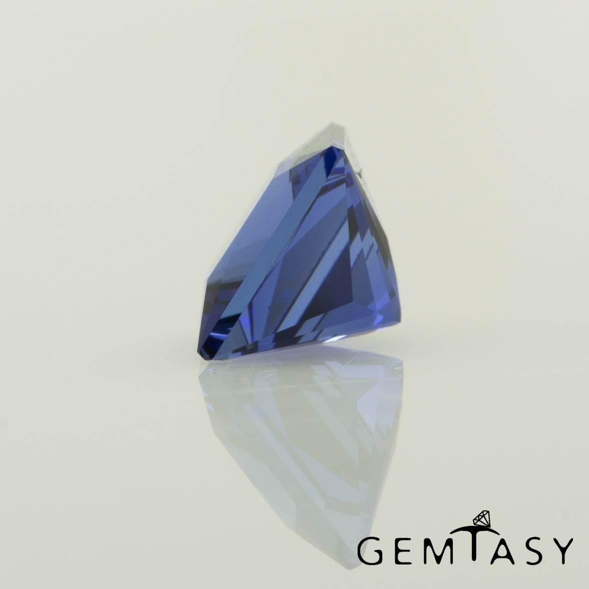 Cut stone - Sapphire Royal Blue Czochralski (Pulled) lab grown, facet Princess 6x6mm 1.48ct