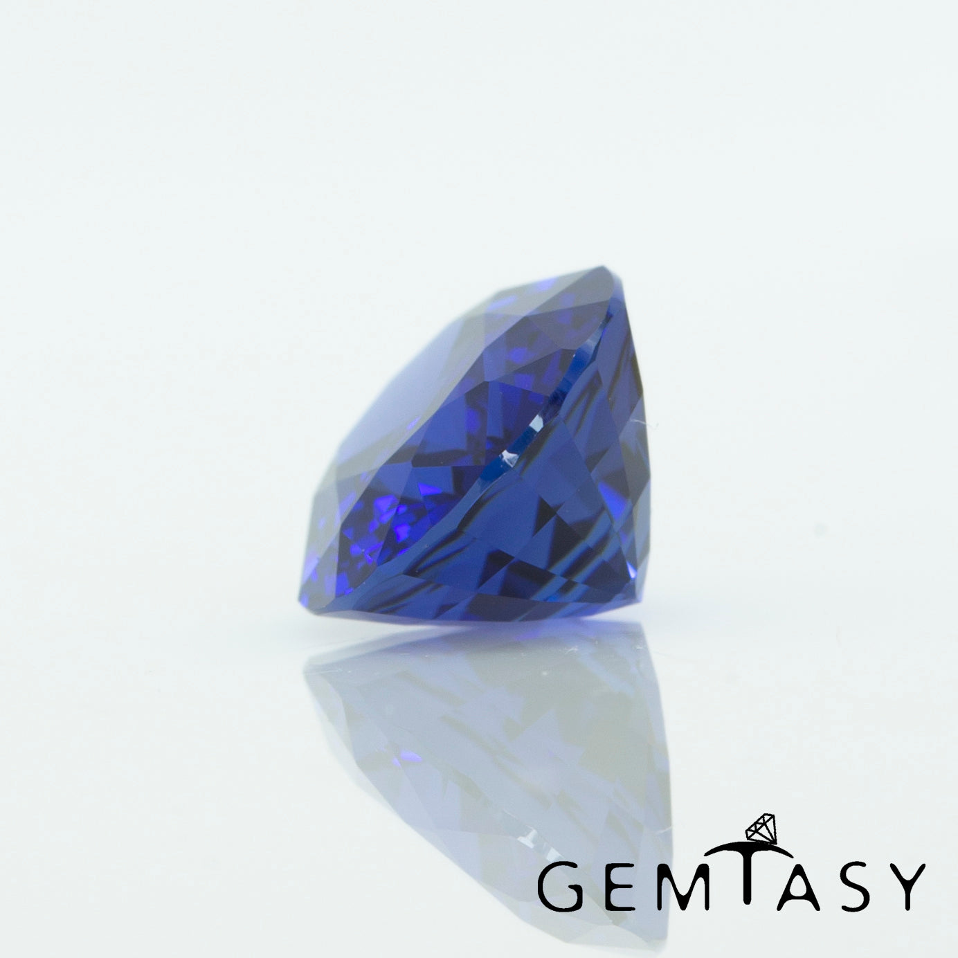 Cut stone - Sapphire Royal Blue Czochralski (Pulled) lab grown, facet Oval 13x10mm 7.15ct