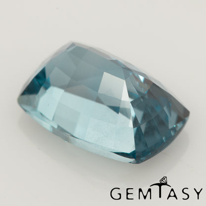Cut stone - Sapphire Steel Blue Montana Czochralski (Pulled) lab grown, facet Cushion 13x9mm 7.47ct