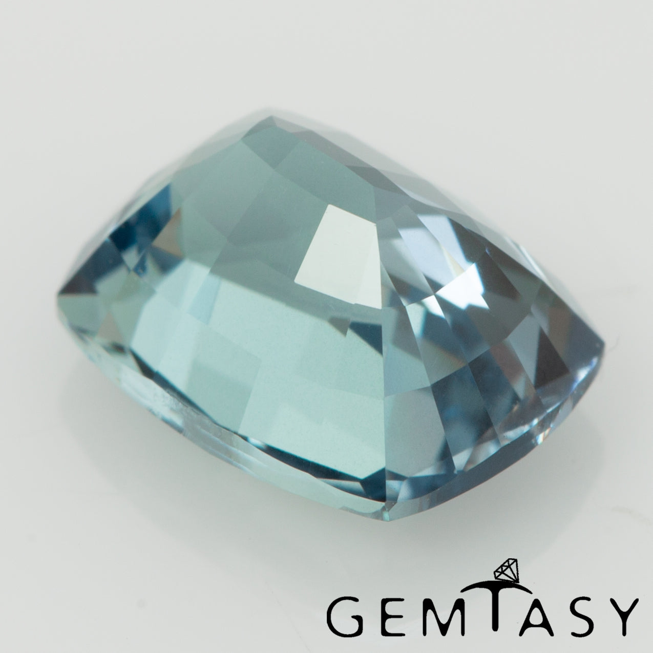 Cut stone - Sapphire Teal Montana Czochralski (Pulled) lab grown, facet Cushion 9x7mm 2.84-3.2ct