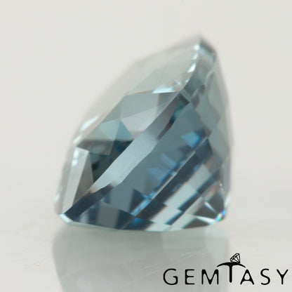 Cut stone - Sapphire Teal Montana Czochralski (Pulled) lab grown, facet Cushion 9x7mm 2.84-3.2ct