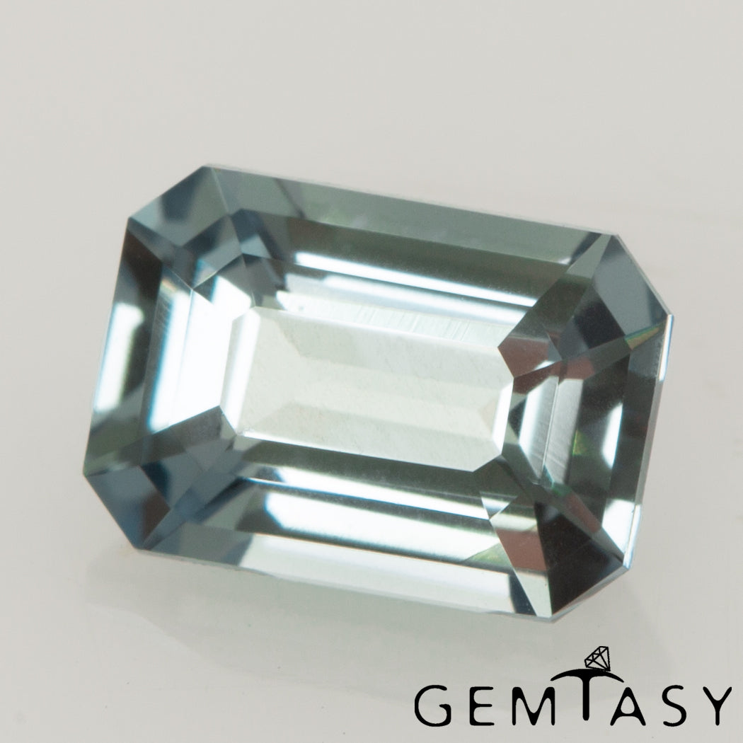 Cut stone - Sapphire Teal Montana Czochralski (Pulled) lab grown, facet Octagon 7x5mm 1.24-1.62ct