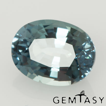 Cut stone - Sapphire Teal Montana Czochralski (Pulled) lab grown, facet Oval 9x7mm 2.79-3.12ct