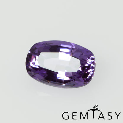 Cut stone - Sapphire Violet Czochralski (Pulled) lab grown, facet Cushion 6x4mm 0.64ct