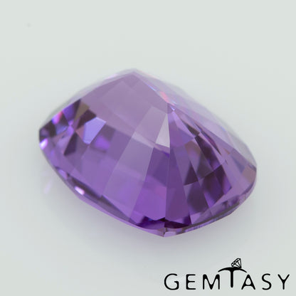 Cut stone - Sapphire Violet Czochralski (Pulled) lab grown, facet Cushion 9x7mm 2.82ct