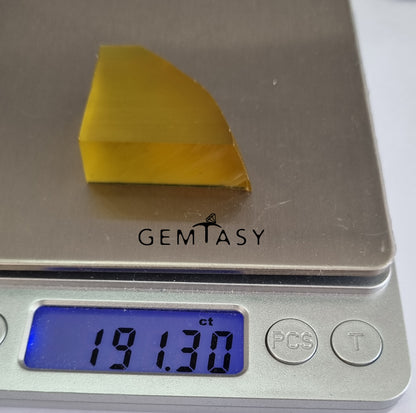 Piedra en bruto para facetar - Zafiro Amarillo Czochralski (Extraído) cultivado en laboratorio 191.30ct