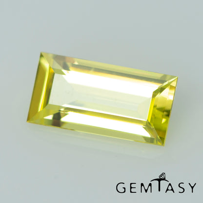 Piedra tallada - Zafiro Amarillo Czochralski (Extraído) cultivado en laboratorio, facetado Baguette 10x5mm 1.75ct