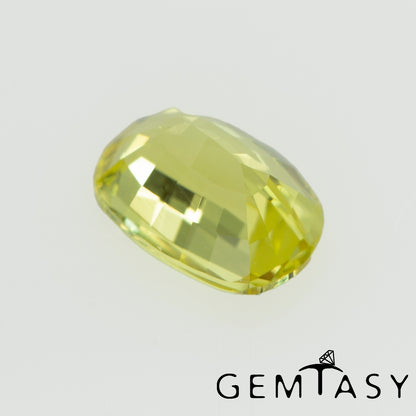 Cut stone - Sapphire Yellow Czochralski (Pulled) lab grown, facet Cushion 6x4mm 0.63ct