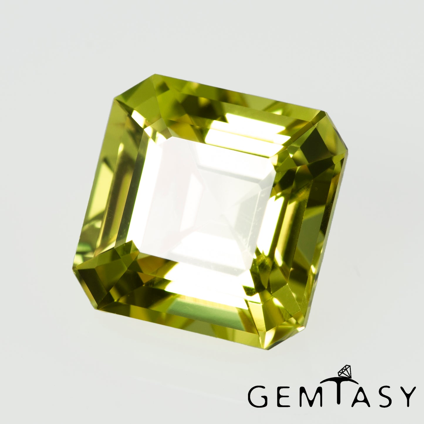 Piedra tallada - Zafiro Amarillo Czochralski (Extraído) cultivado en laboratorio, facetado Octágono 10x10mm 6.71ct