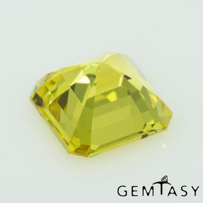 Piedra tallada - Zafiro Amarillo Czochralski (Extraído) cultivado en laboratorio, facetado Octágono 10x10mm 6.71ct