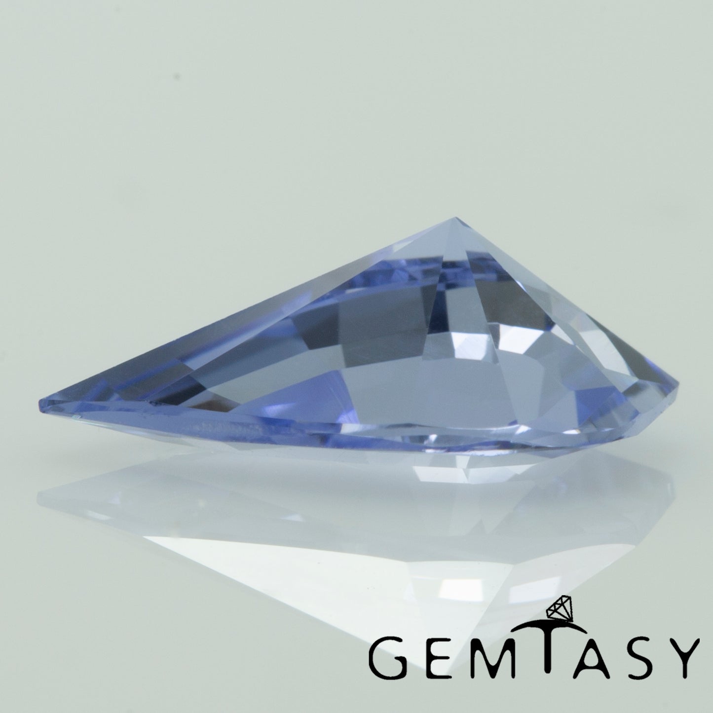 Piedra tallada - Zafiro Azul Czochralski (Extraído) cultivado en laboratorio, facetado Flecha Fantasía 10x6mm 1,15ct