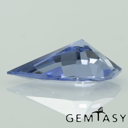 Piedra tallada - Zafiro Azul Czochralski (Extraído) cultivado en laboratorio, facetado Flecha Fantasía 10x6mm 1,15ct