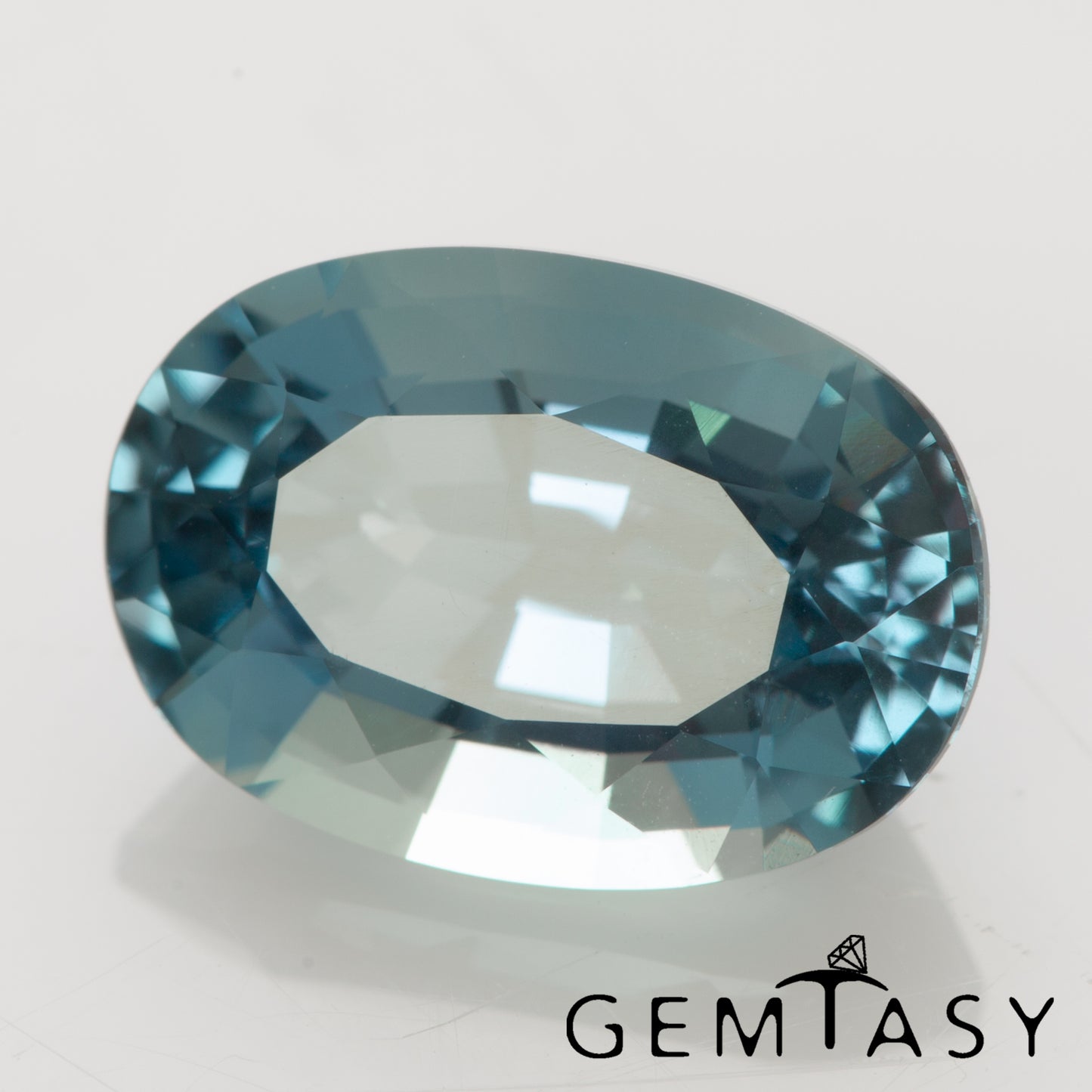 Cut stone - Sapphire Steel Blue Montana Czochralski (Pulled) lab grown, facet Oval 13x9mm 6.12-7.15ct