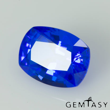 Cut stone - Cobalt Spinel Blue Czochralski (Pulled) lab grown, facet Cushion 8x6mm 1.39-1.51ct