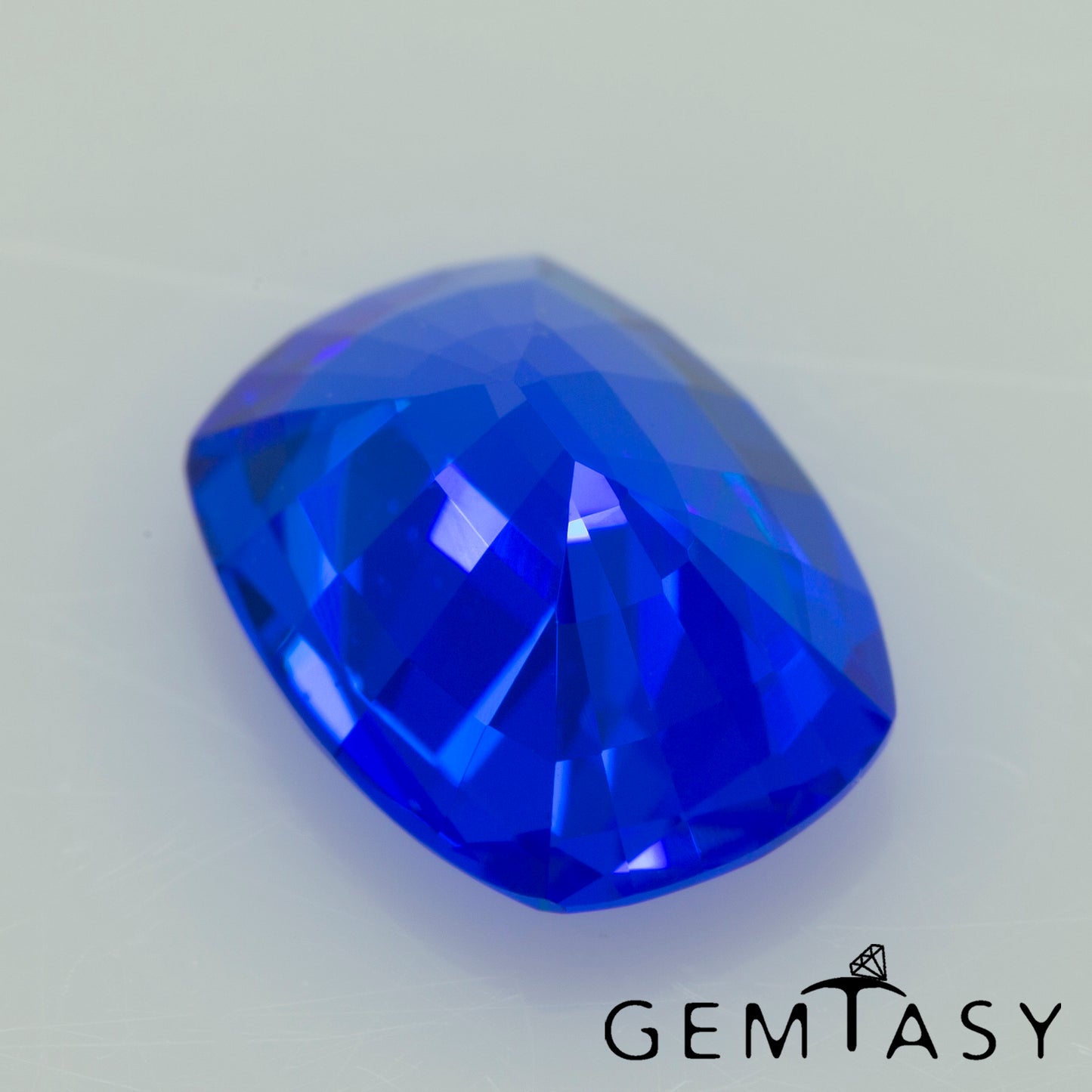 Cut stone - Cobalt Spinel Blue Czochralski (Pulled) lab grown, facet Cushion 8x6mm 1.39-1.51ct