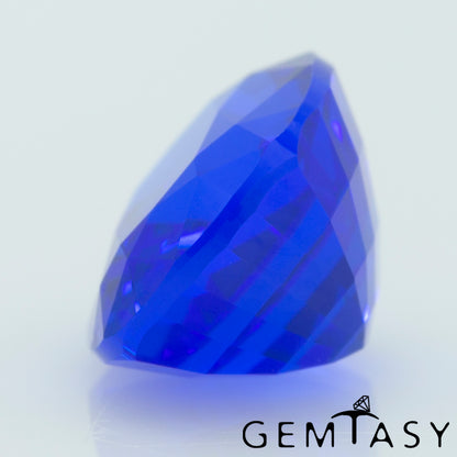 Cut stone - Cobalt Spinel Blue Czochralski (Pulled) lab grown, facet Cushion 10x8mm 3.71-4.00ct