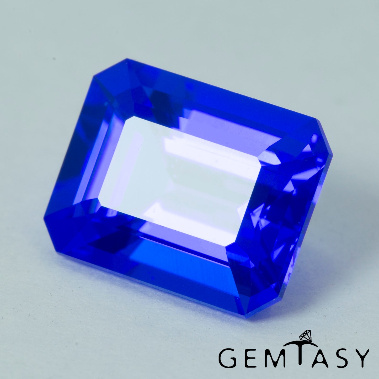 Piedra tallada - Espinel Azul Czochralski (Extraído) cultivado en laboratorio, facetado Octágono 10x8 mm 3,67ct