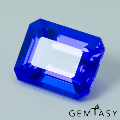 Pierre taillée - Spinelle Bleu Czochralski (Tiré) cultivé en laboratoire, facette Octogone 10x8mm 3,67ct