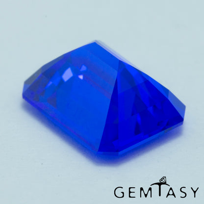 Pierre taillée - Spinelle Bleu Czochralski (Tiré) cultivé en laboratoire, facette Octogone 10x8mm 3,67ct